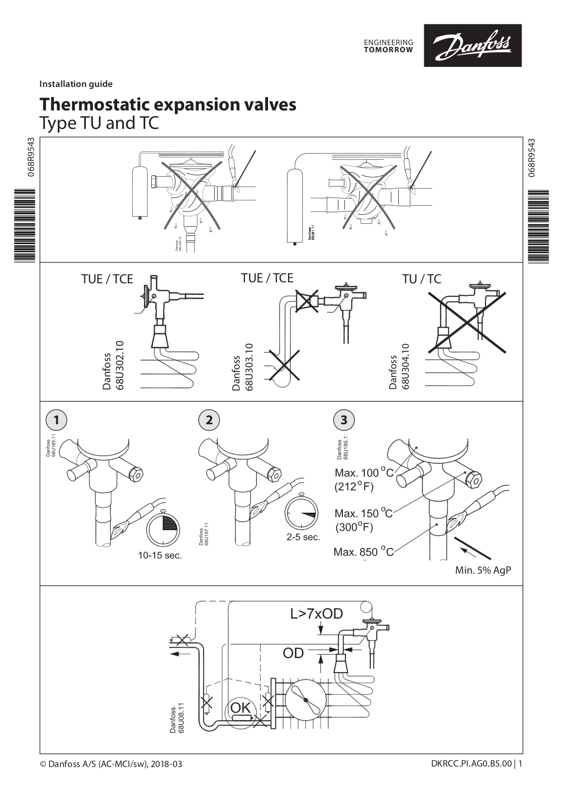 Danfoss TUE, TCE, TU, TC Installation guide