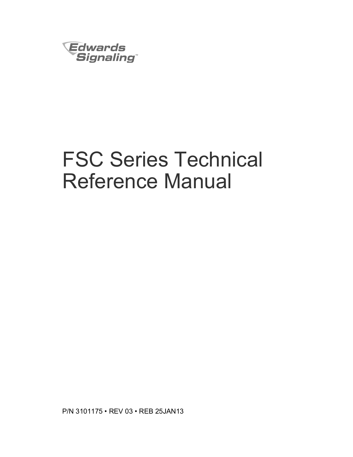 Edwards Signaling FSC User Manual