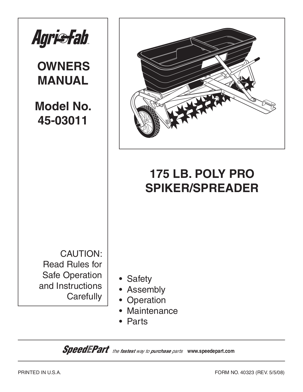 Agri-Fab 45-03011 User Manual