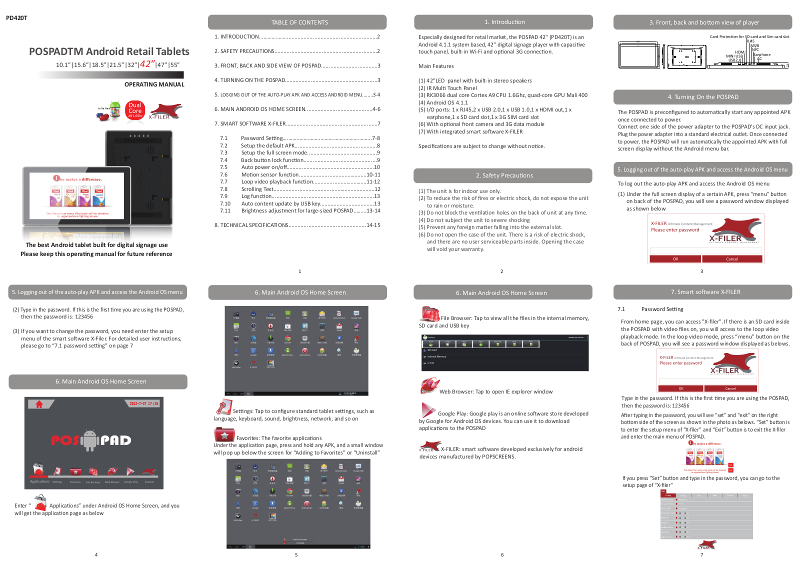 POPScreens PD420T User Manual