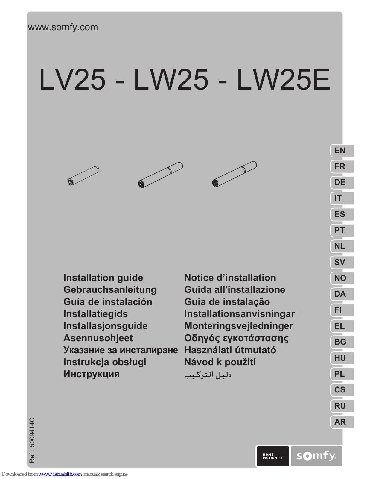 SOMFY LV25, LW25, LW25E Installation Manual