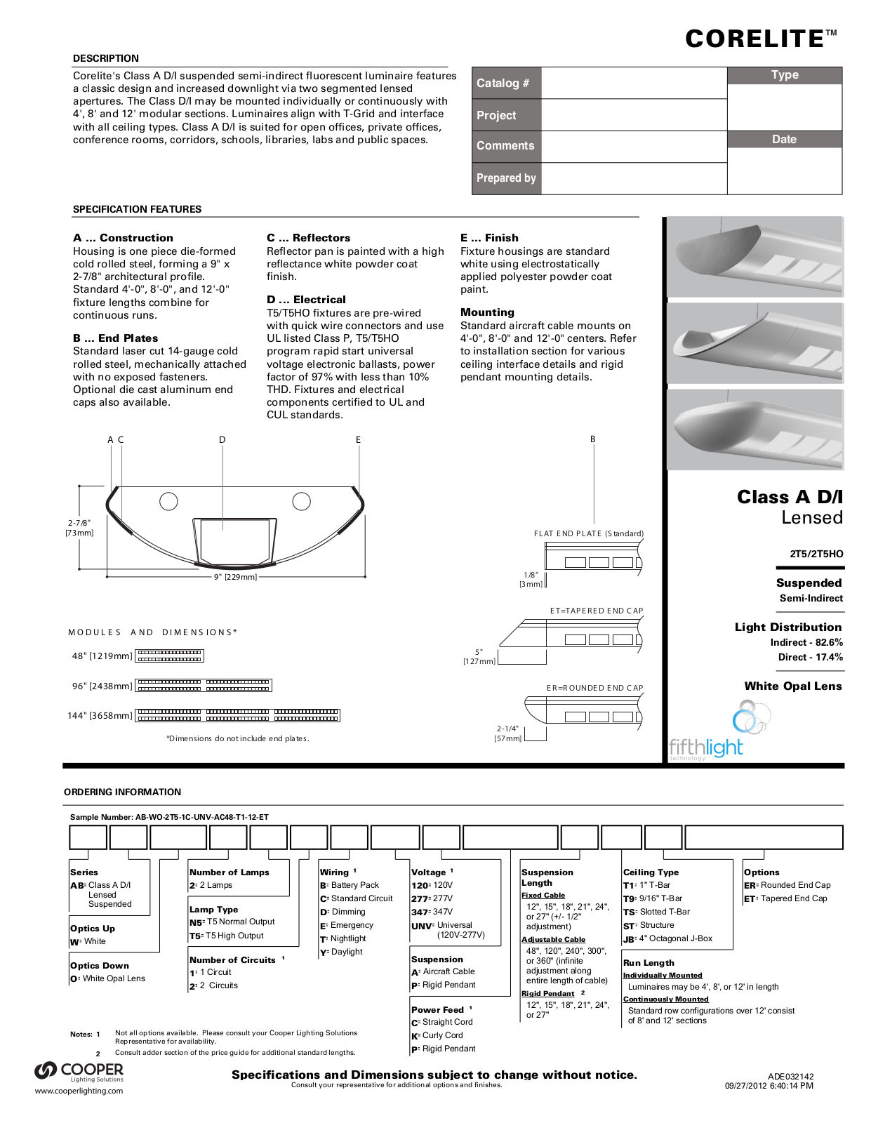 Cooper Lighting Solutions Class A D/I Lensed User Manual