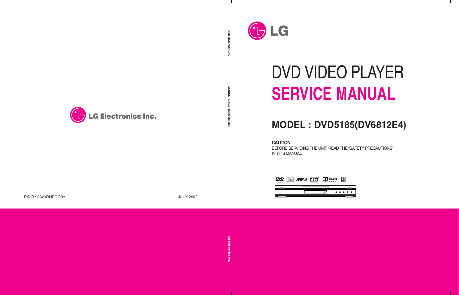 LG DVD-5185 Service manual