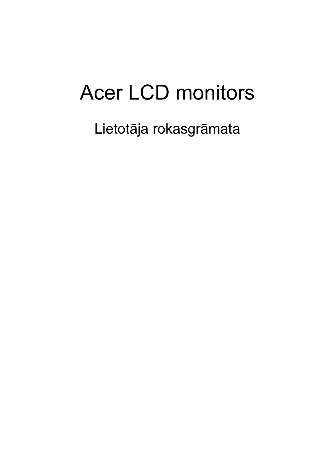 Acer Q226HQL, Q276HL, Q236HL User Manual