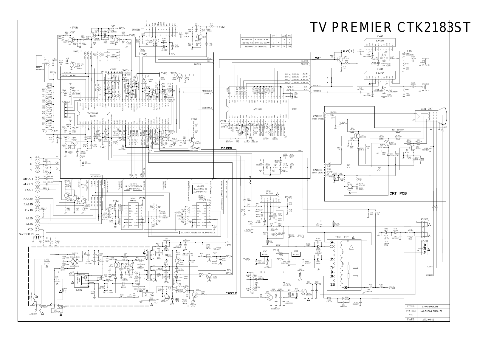 Premier TV CTK2183ST Schematic - ManualMachine.com