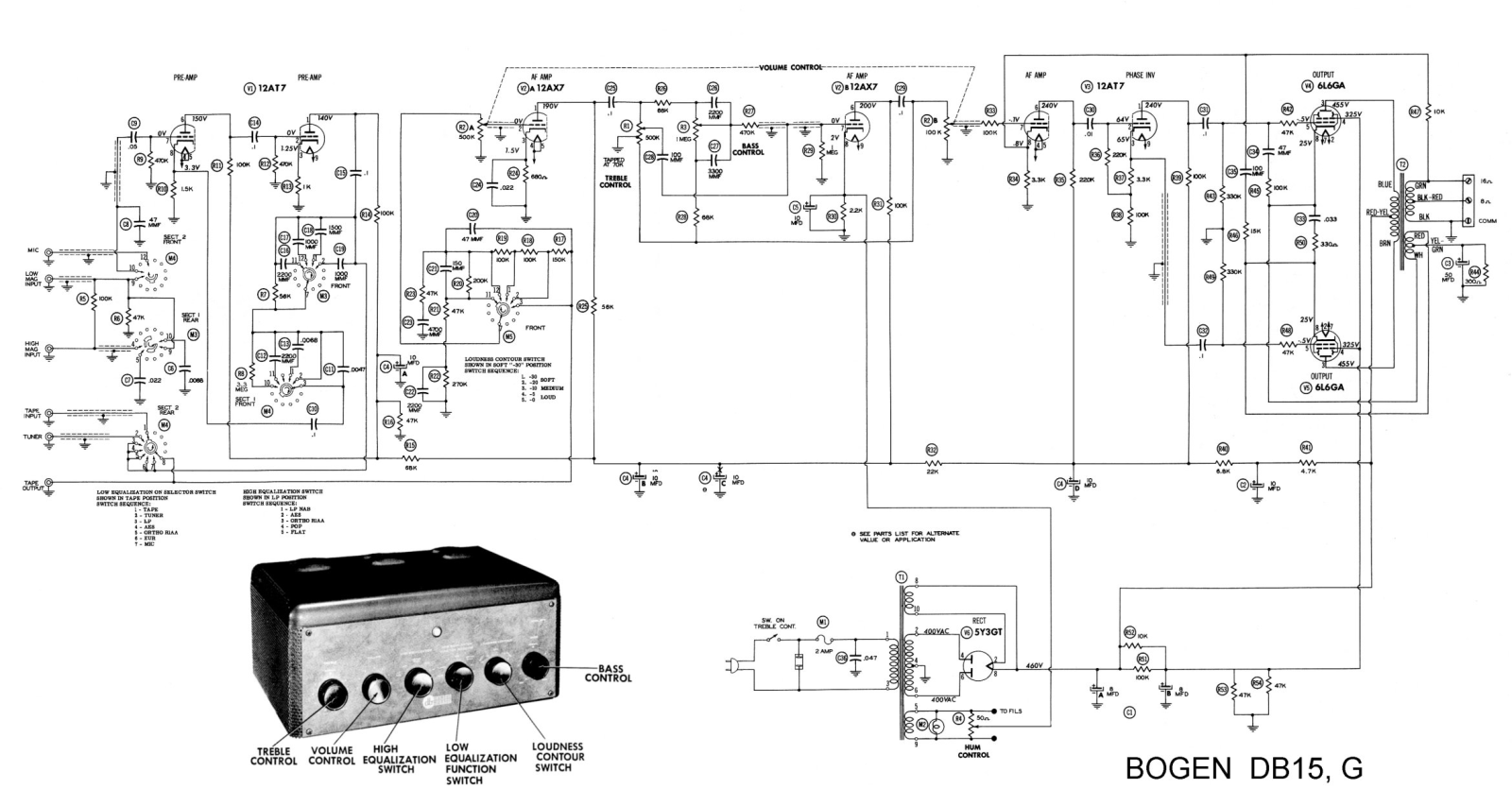 Bogen DB-15 Schematic