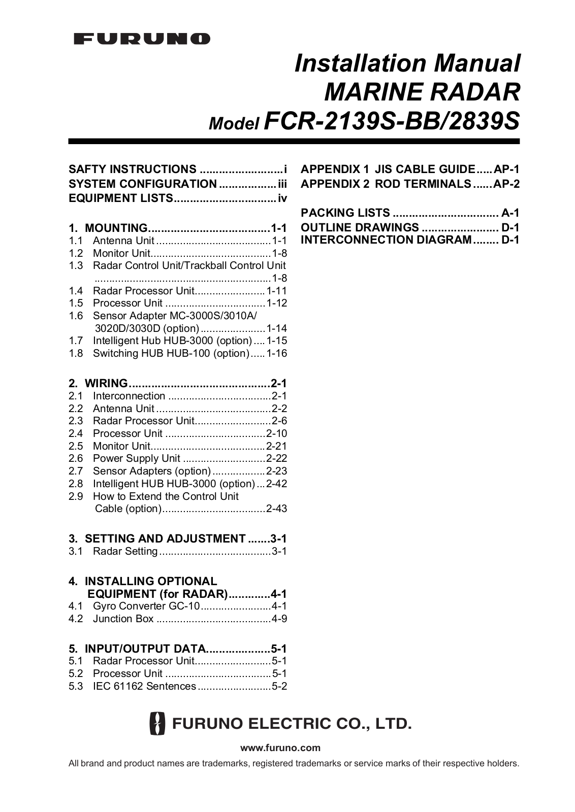 Furuno 2839S User Manual