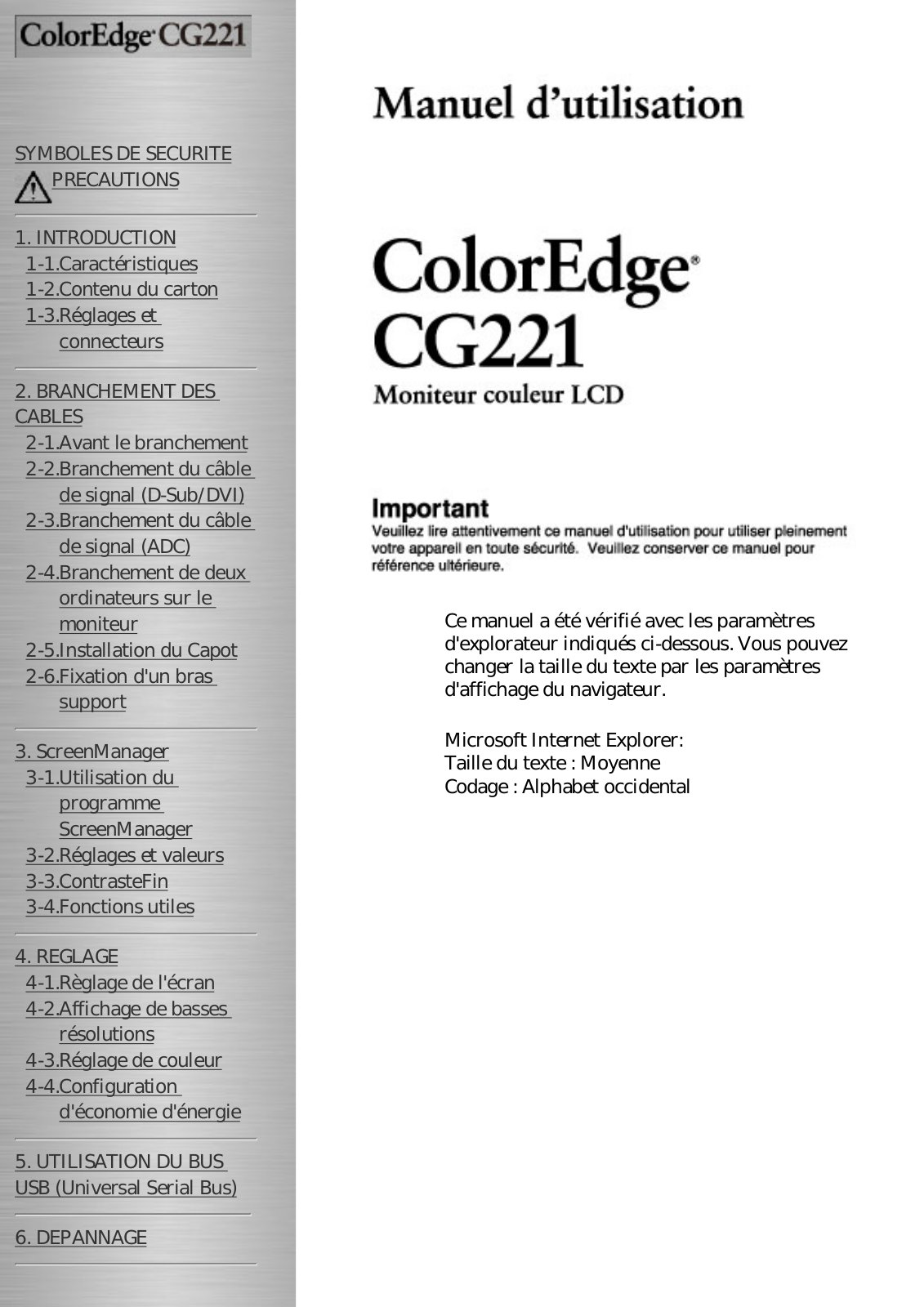 Eizo COLOREDGE CG221 User Manual