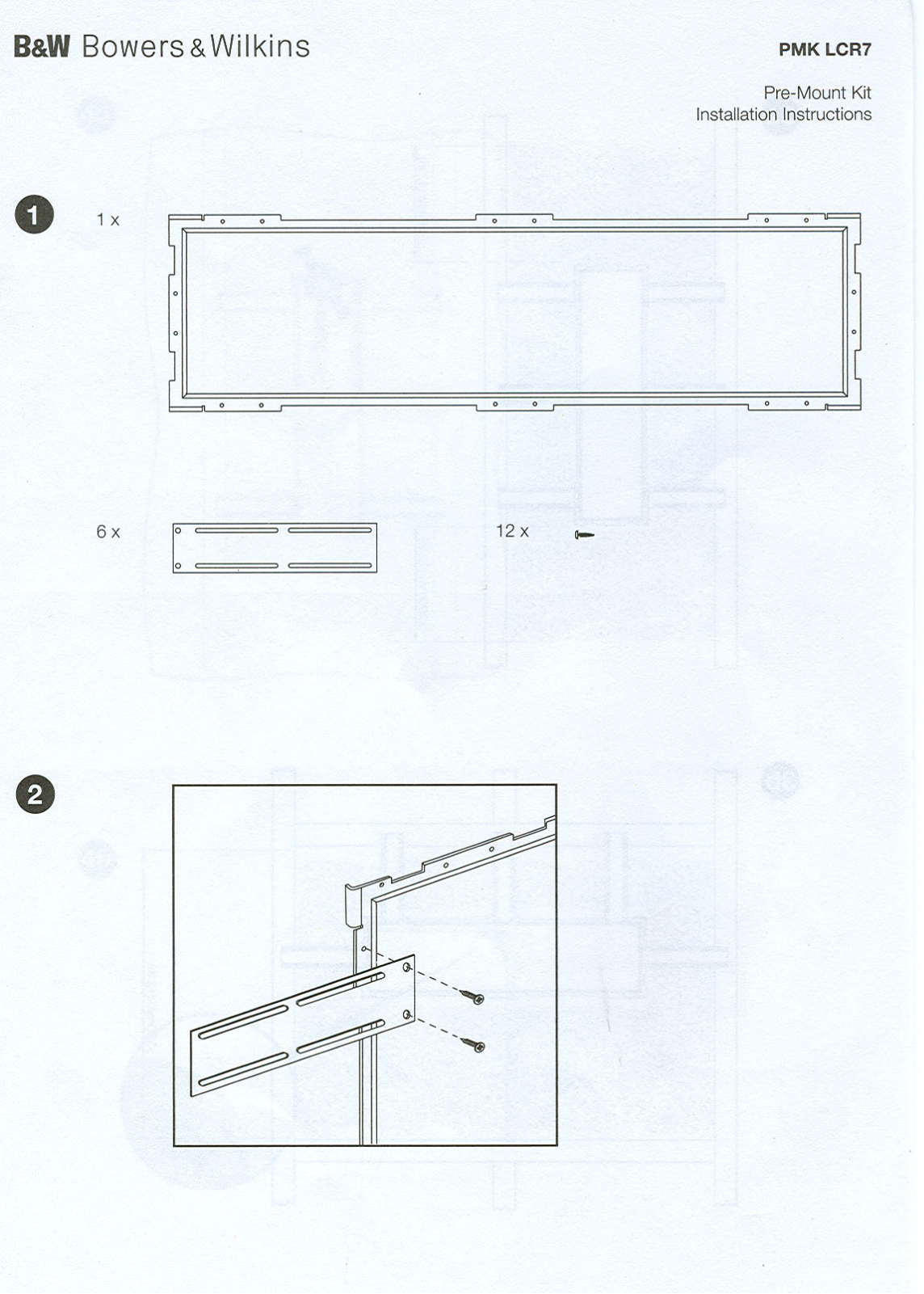 Bowers and Wilkins PMKLCR-7 Owners manual