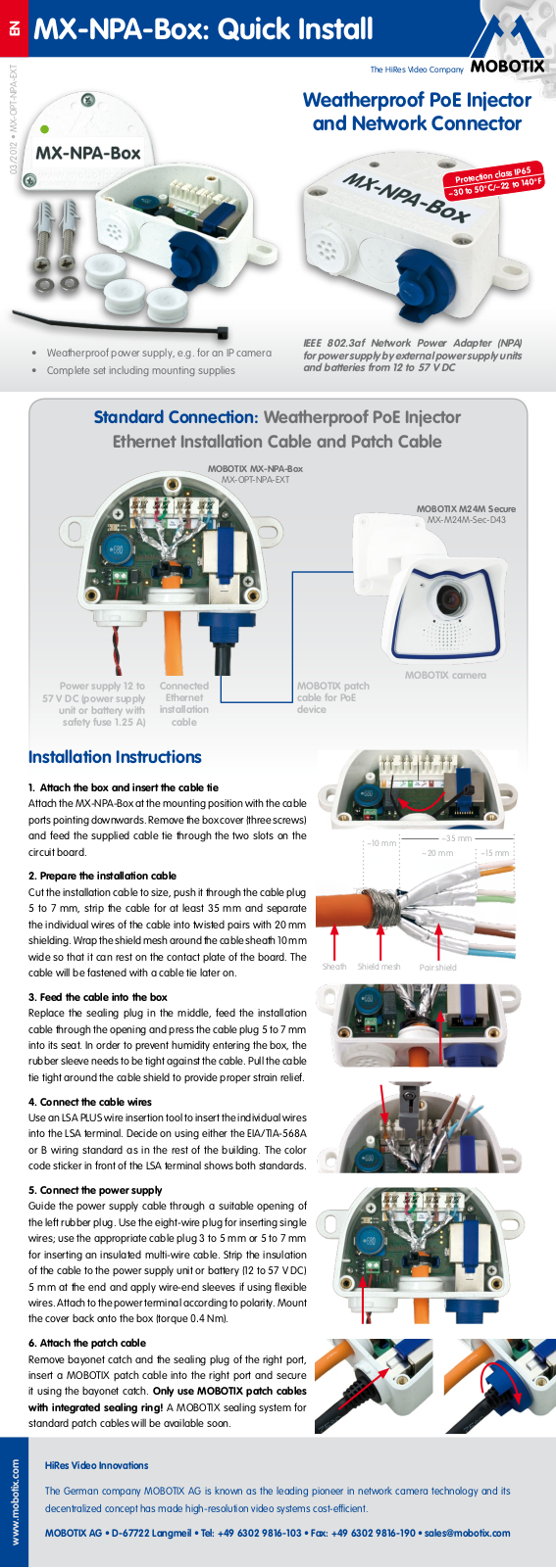 Mobotix MX-OPT-NPA-EXT User Manual