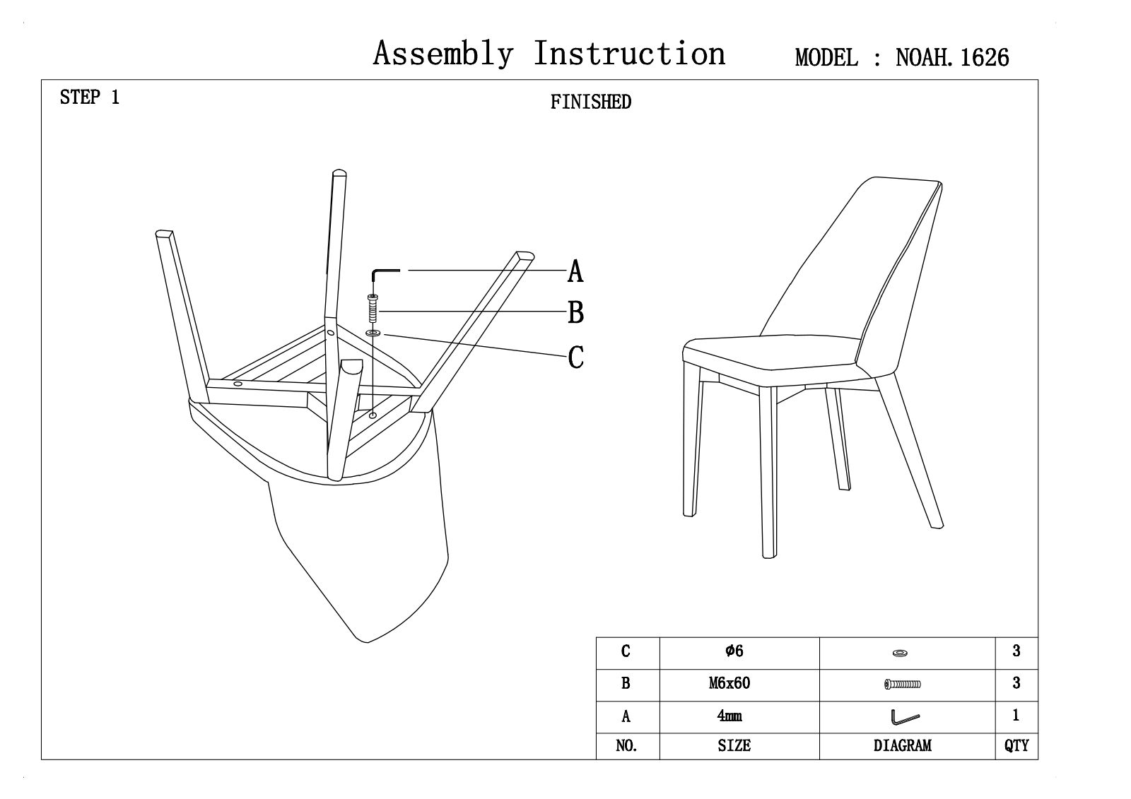 Essentials for Living 1626AWHTWAL Assembly Guide