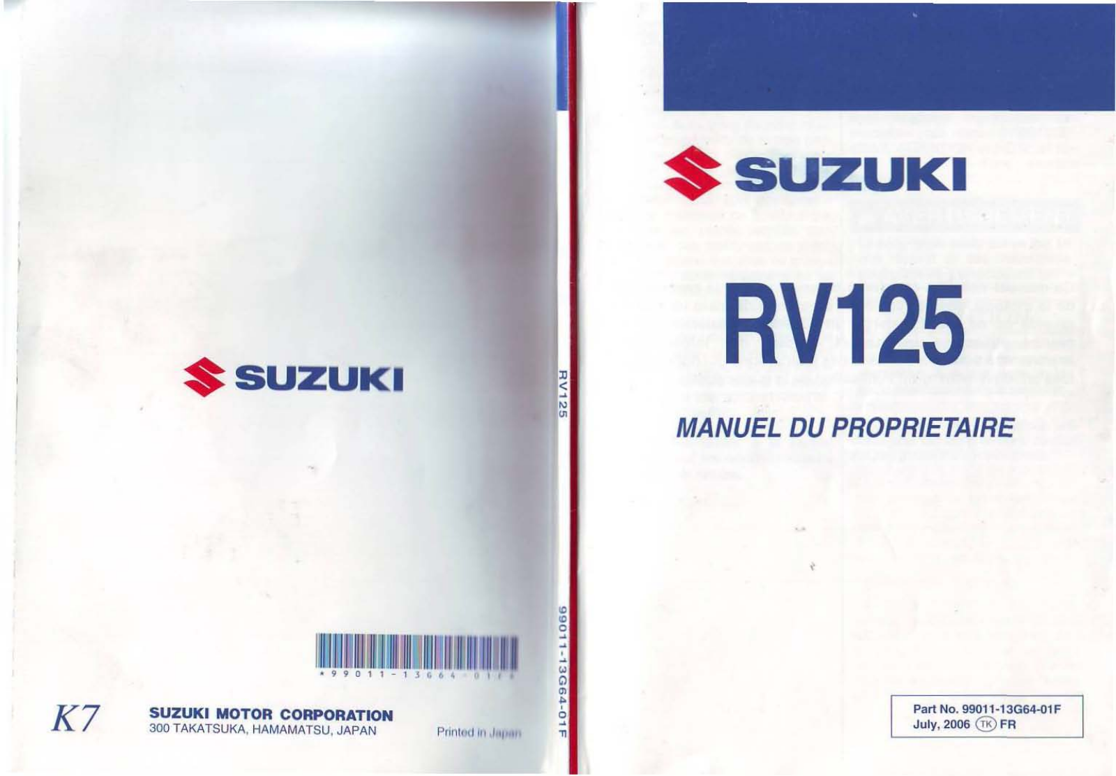 SUZUKI RV125 User Manual