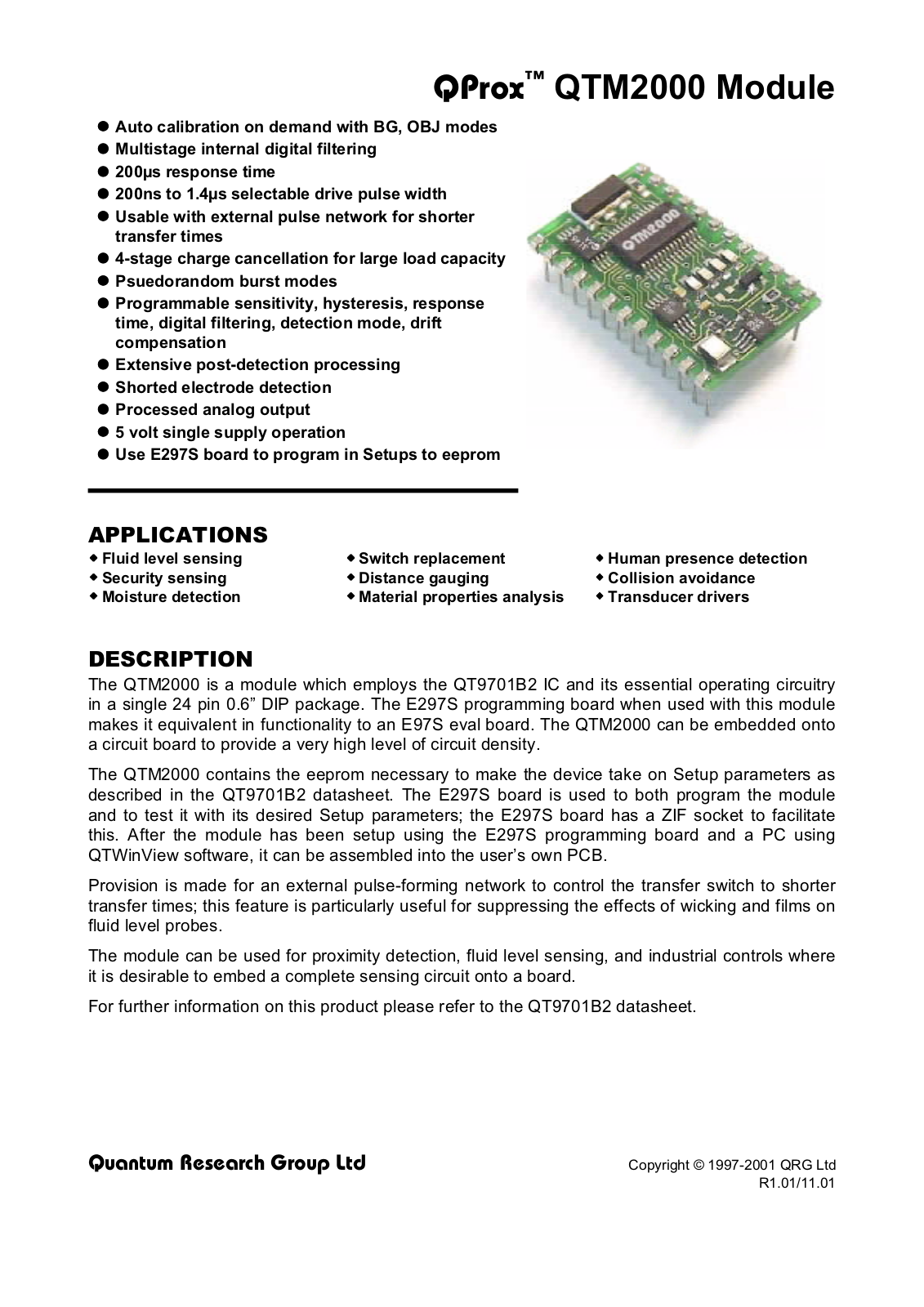 QPROX QTM2000 Datasheet