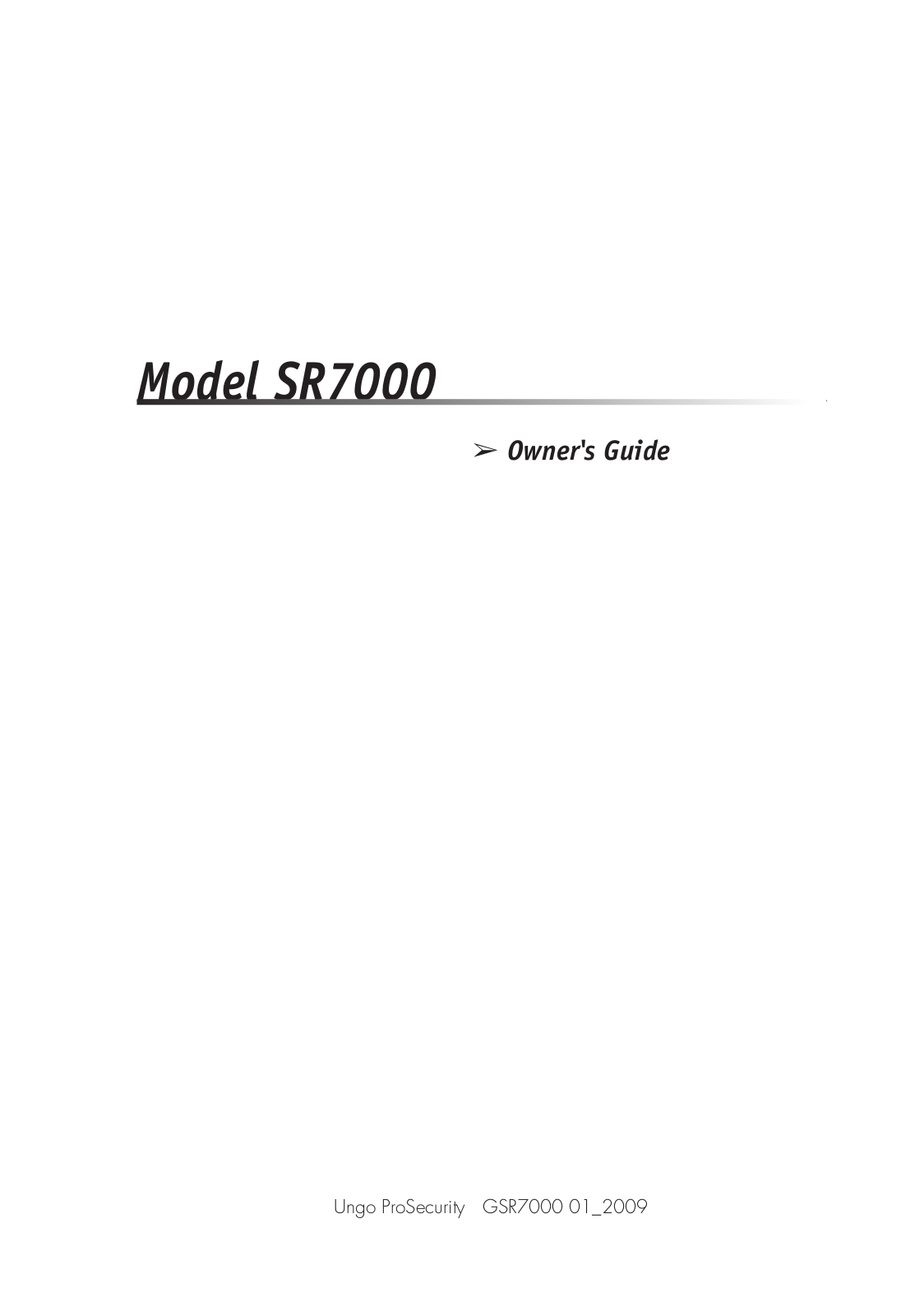 Clarion SR7000 User Manual