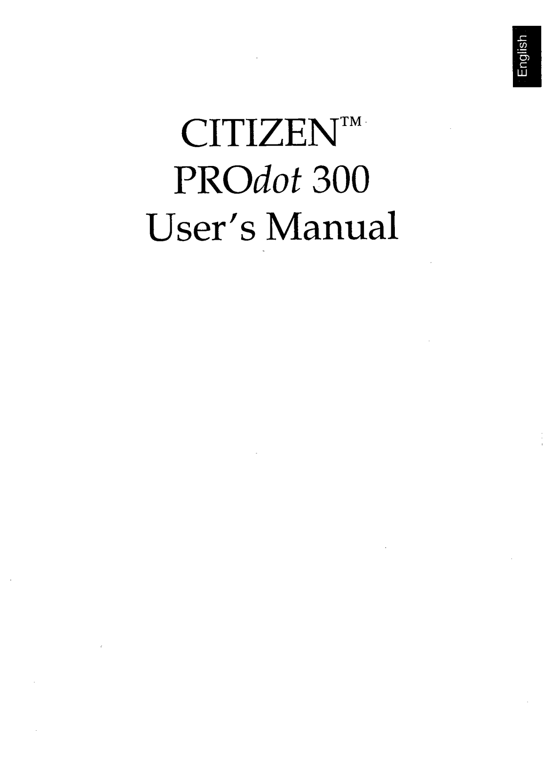 Citizen PROdot 300 User Manual