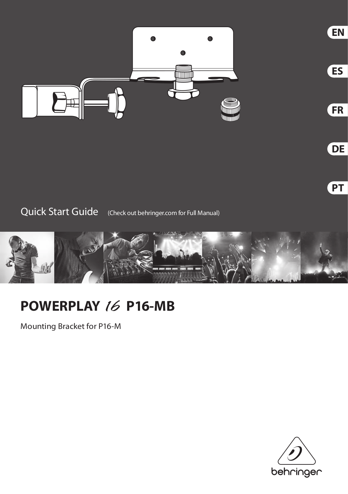 Behringer POWERPLAY 16 P16-MB Quick Start Guide