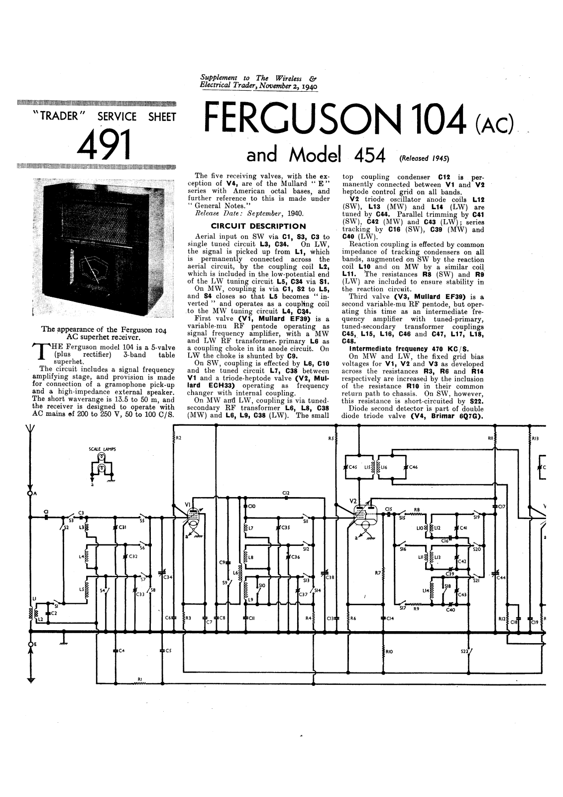 Ferguson 104a schematic