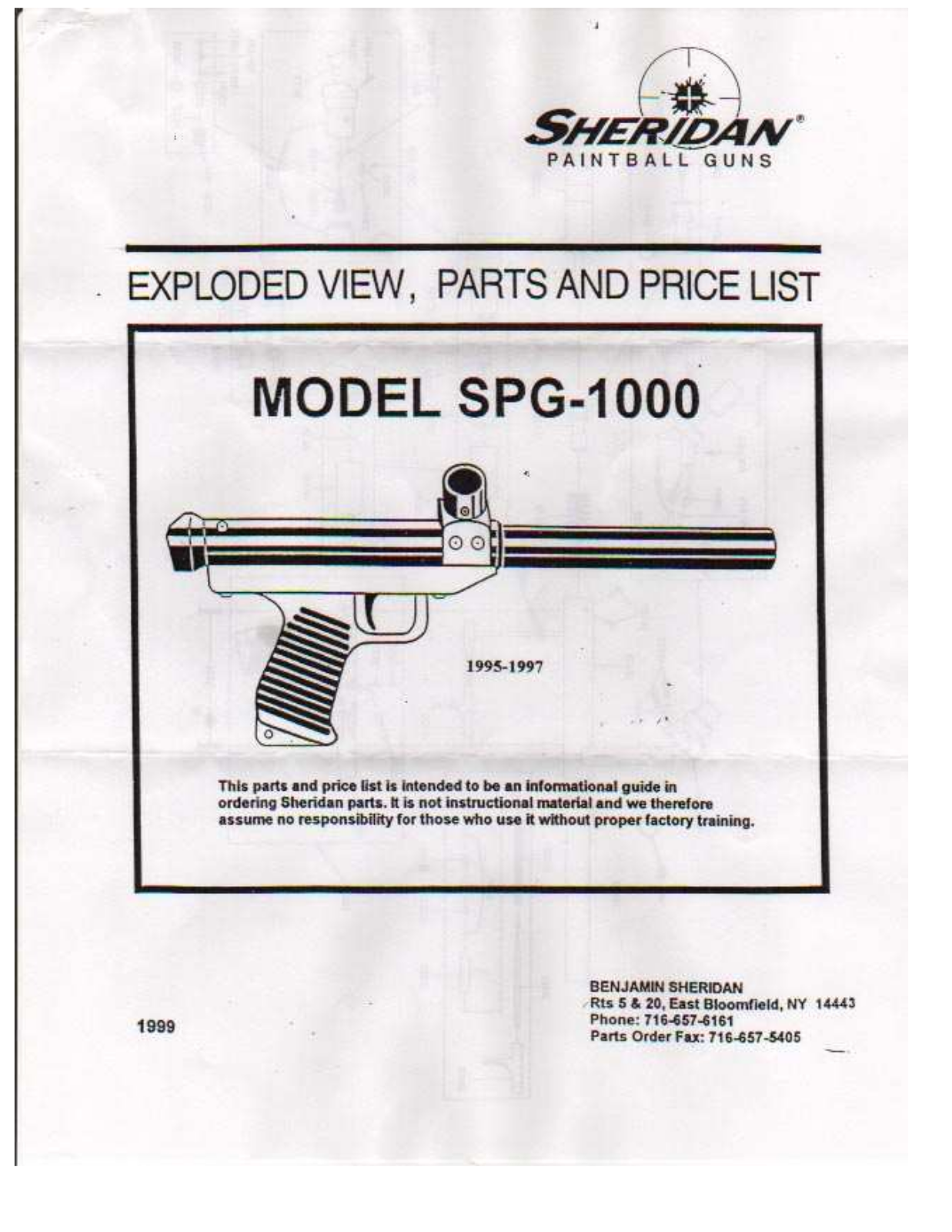 Sheridan SPG1000 User Manual