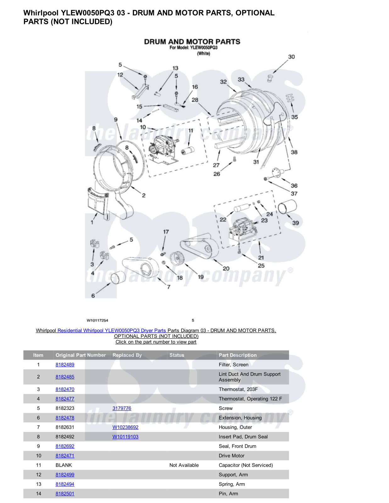 Whirlpool YLEW0050PQ3 Parts Diagram