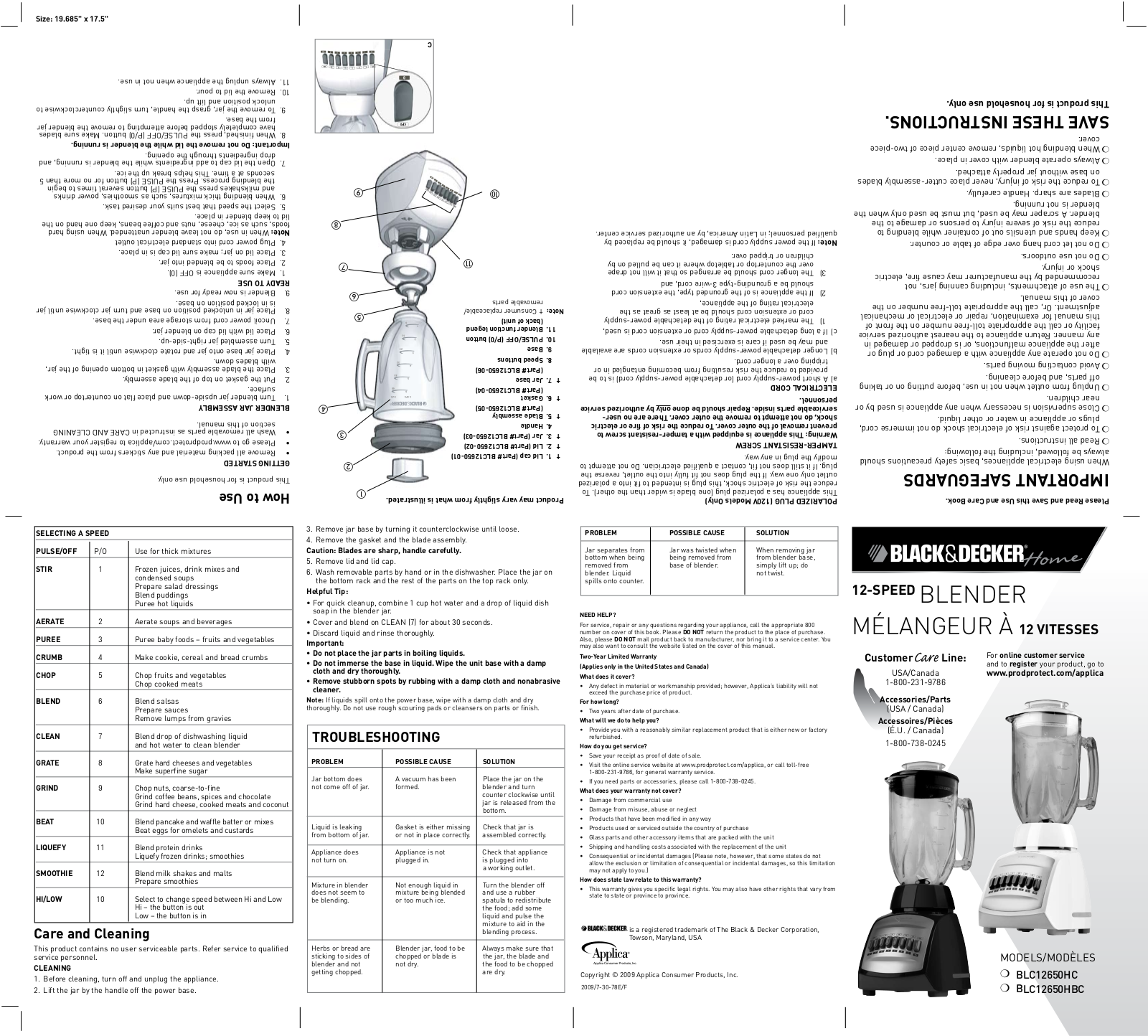 Black & Decker BLC12650HBC, BLC12650HC User Manual