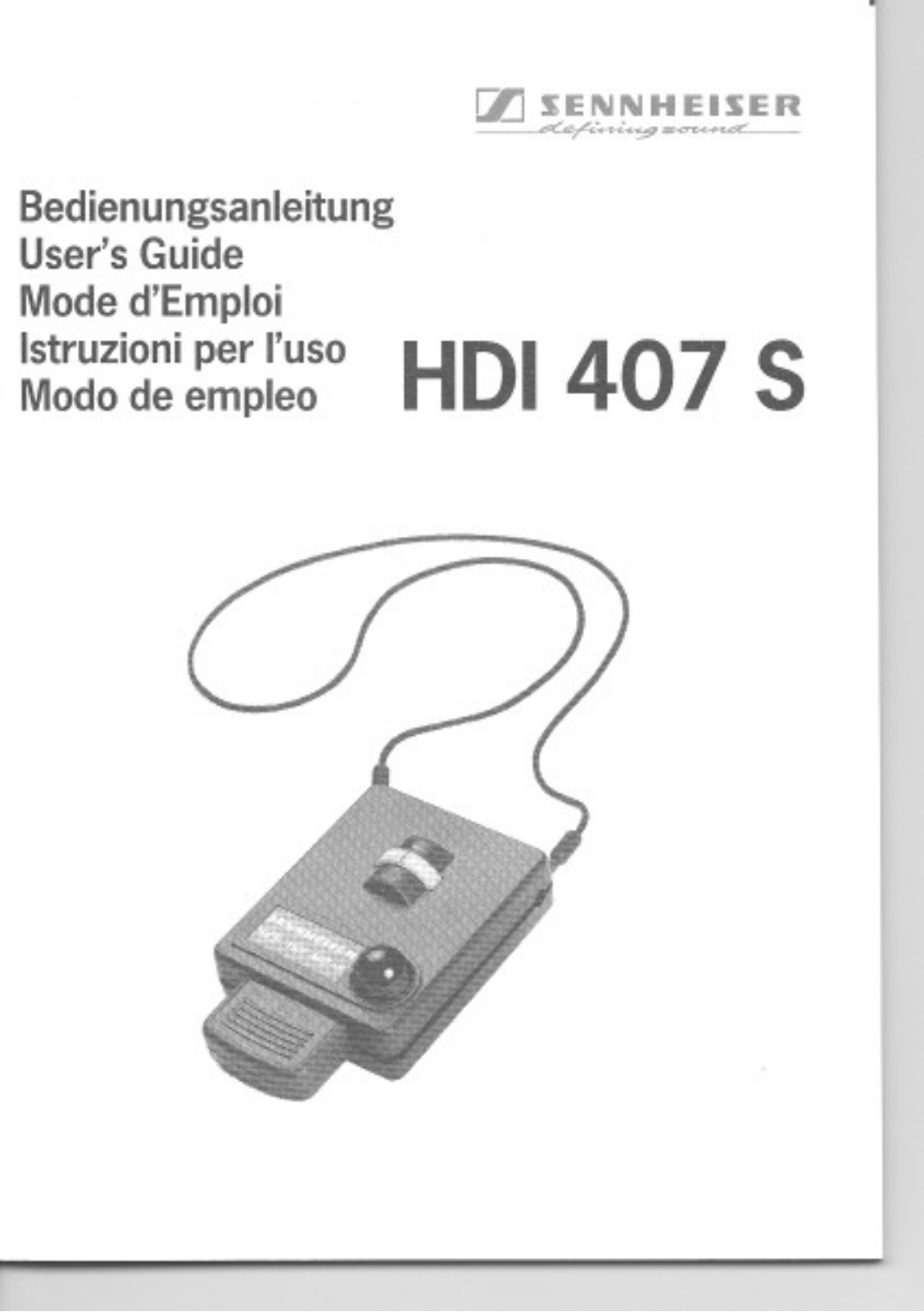 Sennheiser HDI 407 S User Manual