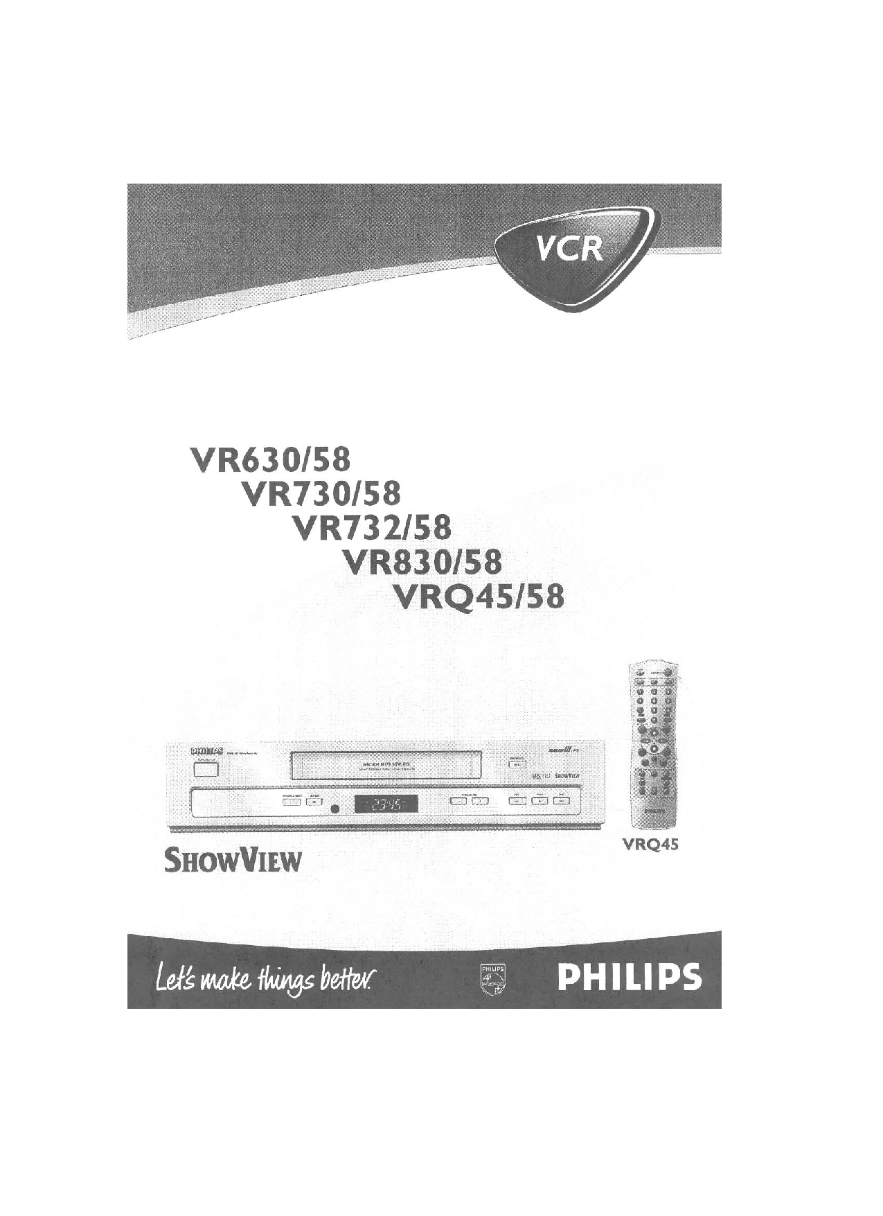 Philips VRQ45, VR830, VR858, VRQ58, VR732 User Manual
