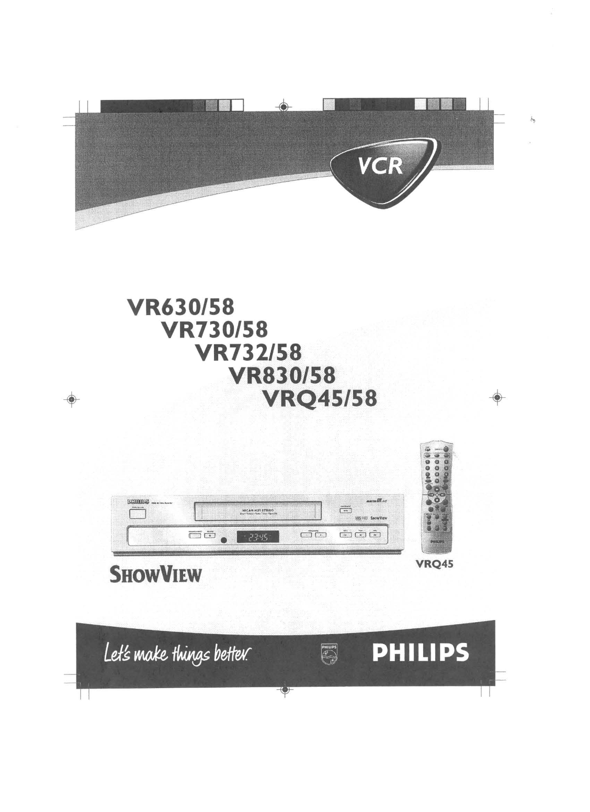 Philips VRQ45, VR830, VR858, VRQ58, VR732 User Manual