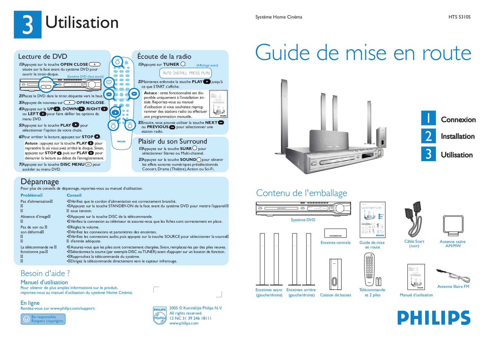 Philips HTS 5310S Getting Started Guide