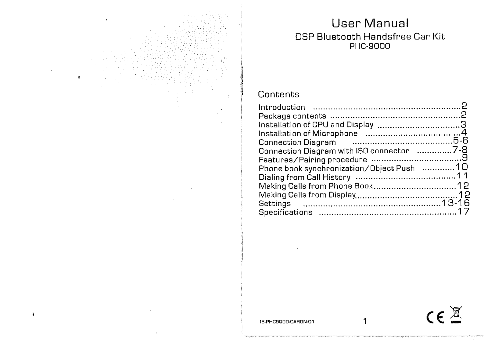 caron PHC-9000 User Manual