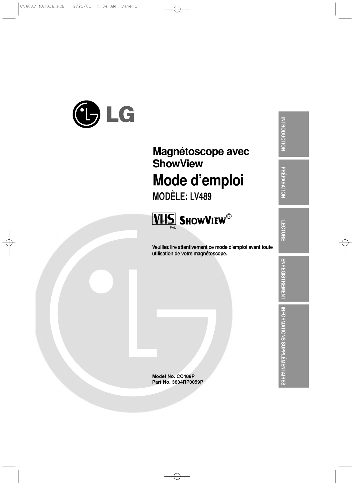 LG LV489 User Manual