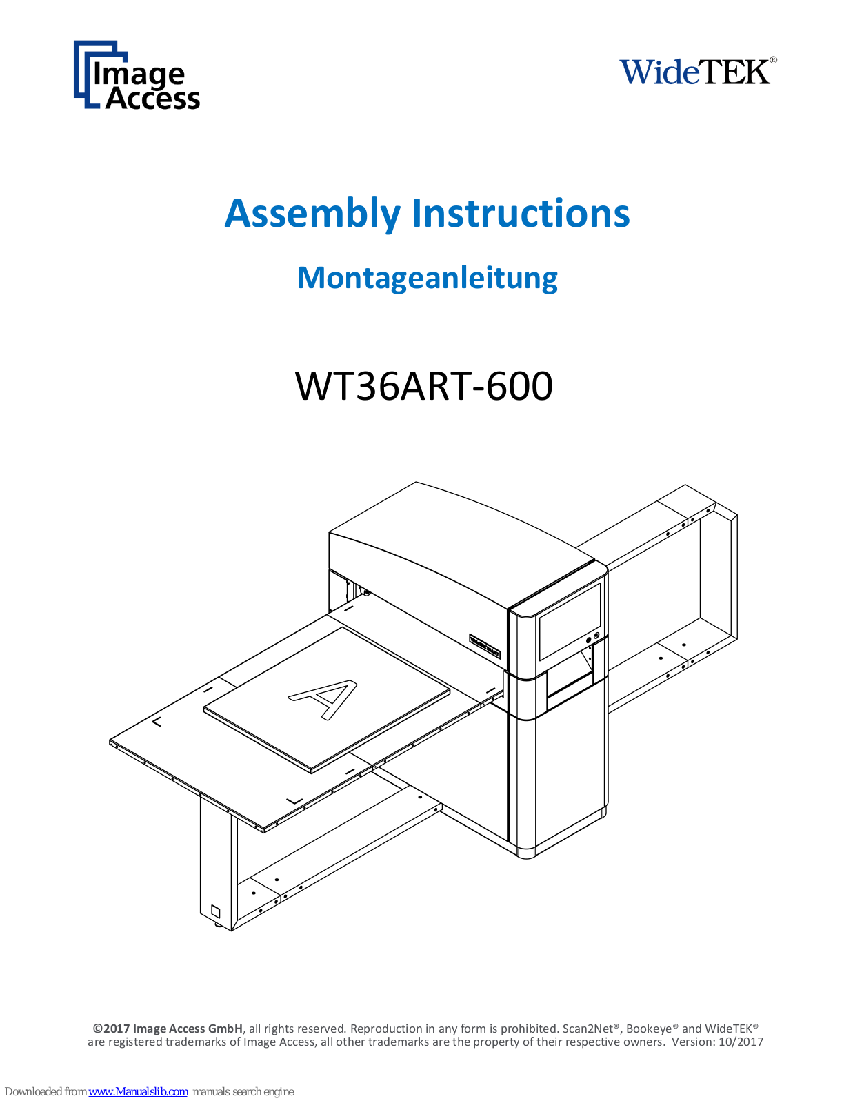 Image Access WideTEK WT36ART-600 Assembly Instructions Manual