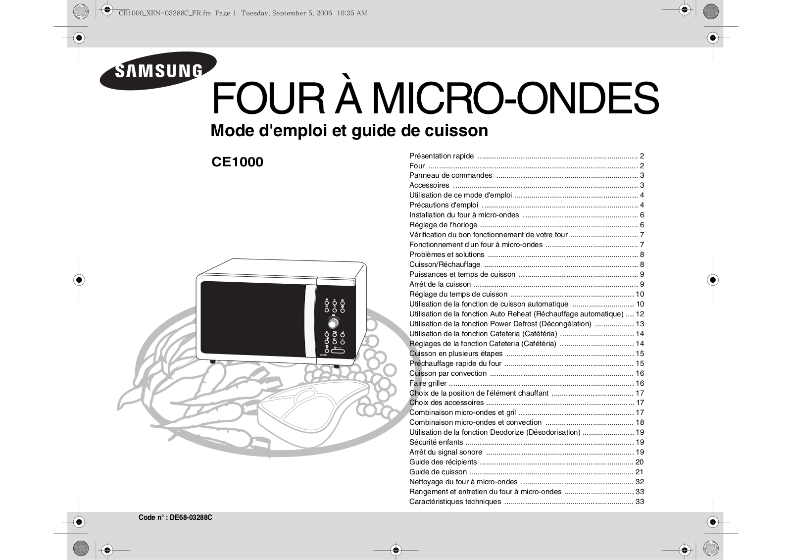 SAMSUNG CE1000, CE1000-S User Manual