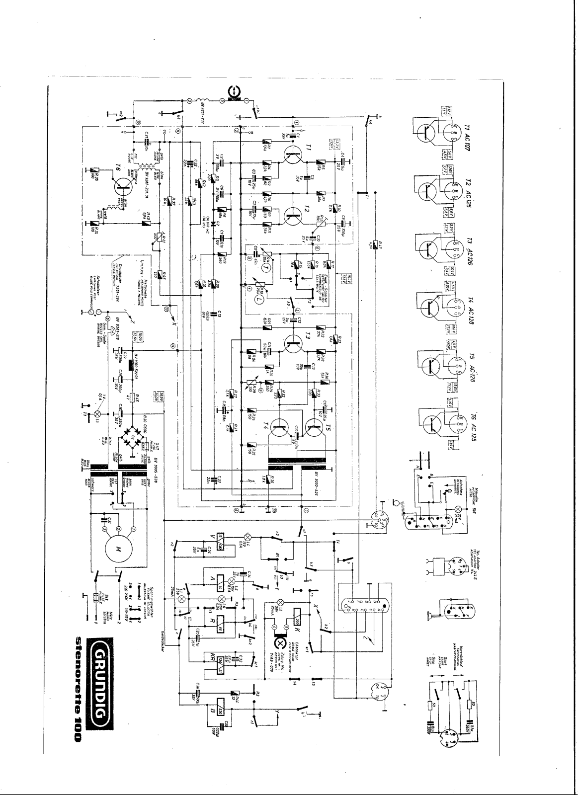 Grundig Stenorette-100 Schematic