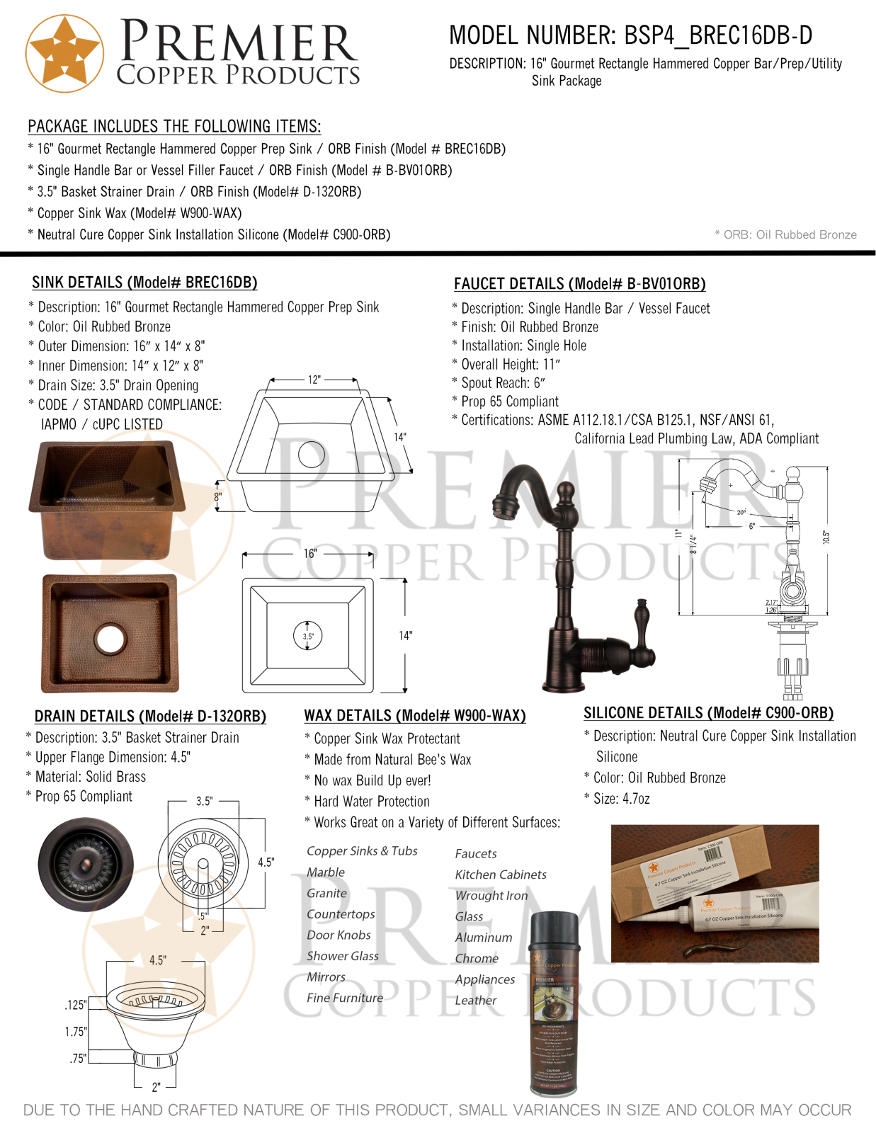 Premier Copper Products IER1786 Specifications - ManualMachine.com