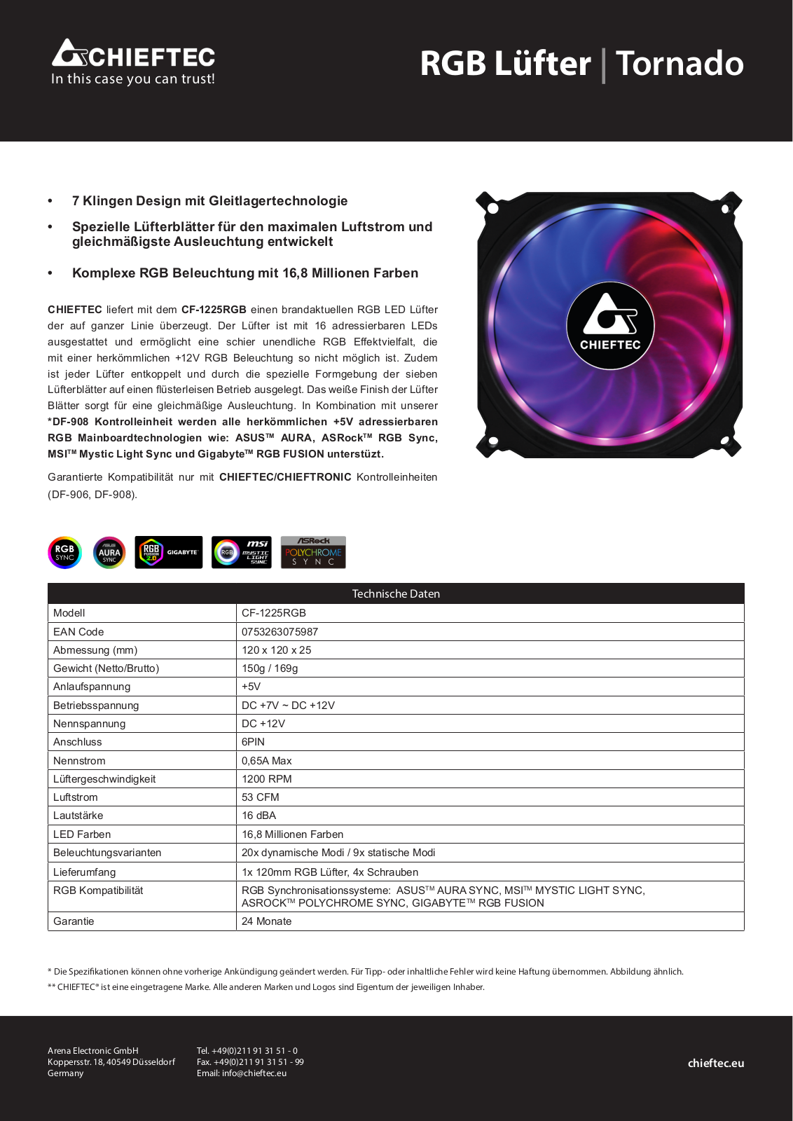 Chieftec CF-1225RGB User Manual