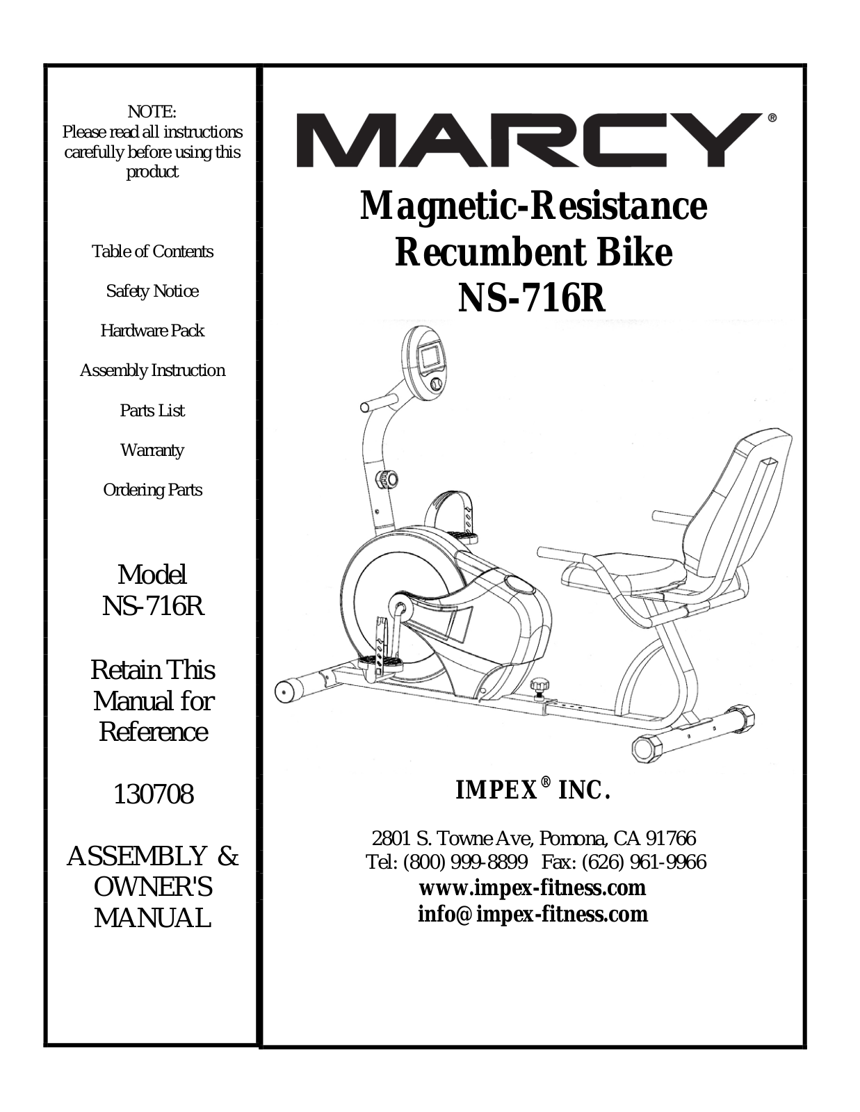 Impex NS-716R Owner's Manual