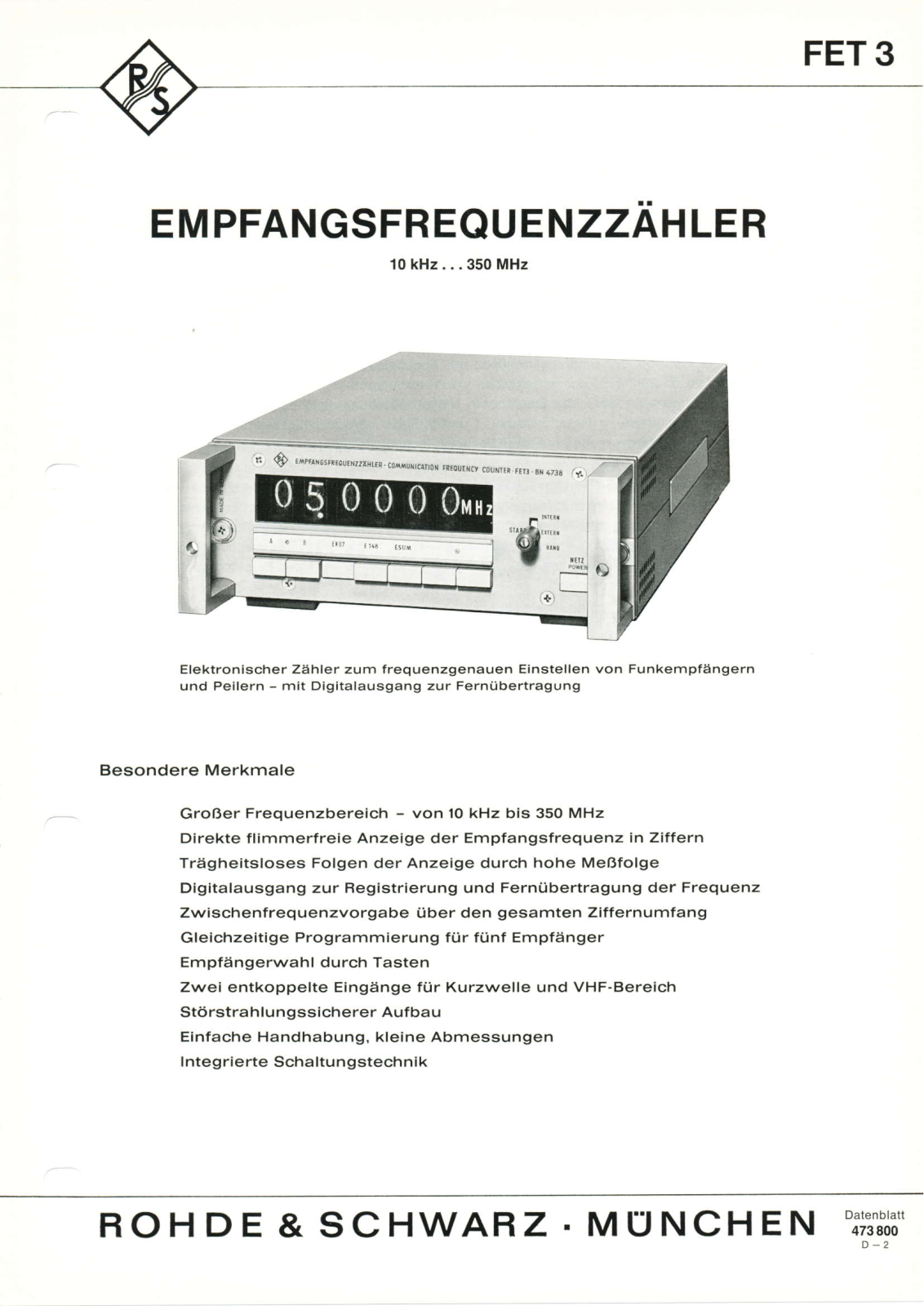 Rohde & Schwarz FET 3 Datasheet - ManualMachine.com