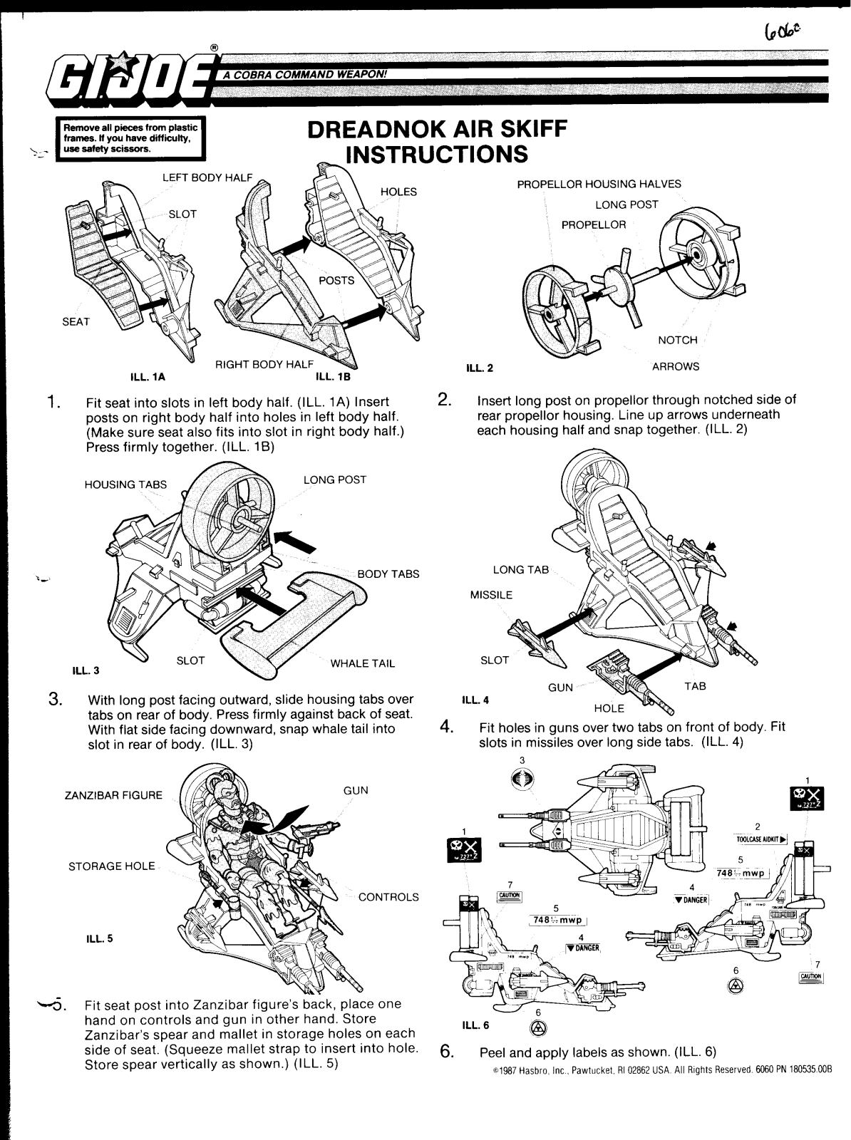 HASBRO GIJOE Dreadnock Air Skiff User Manual