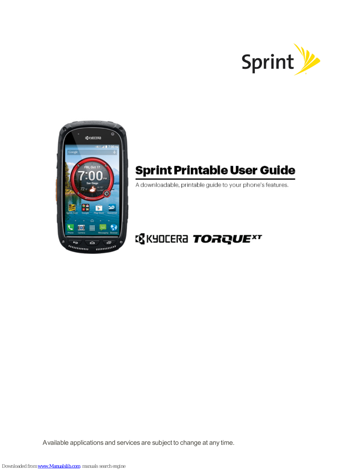 Kyocera Torcque XT, Sprint Torcque XT User Manual