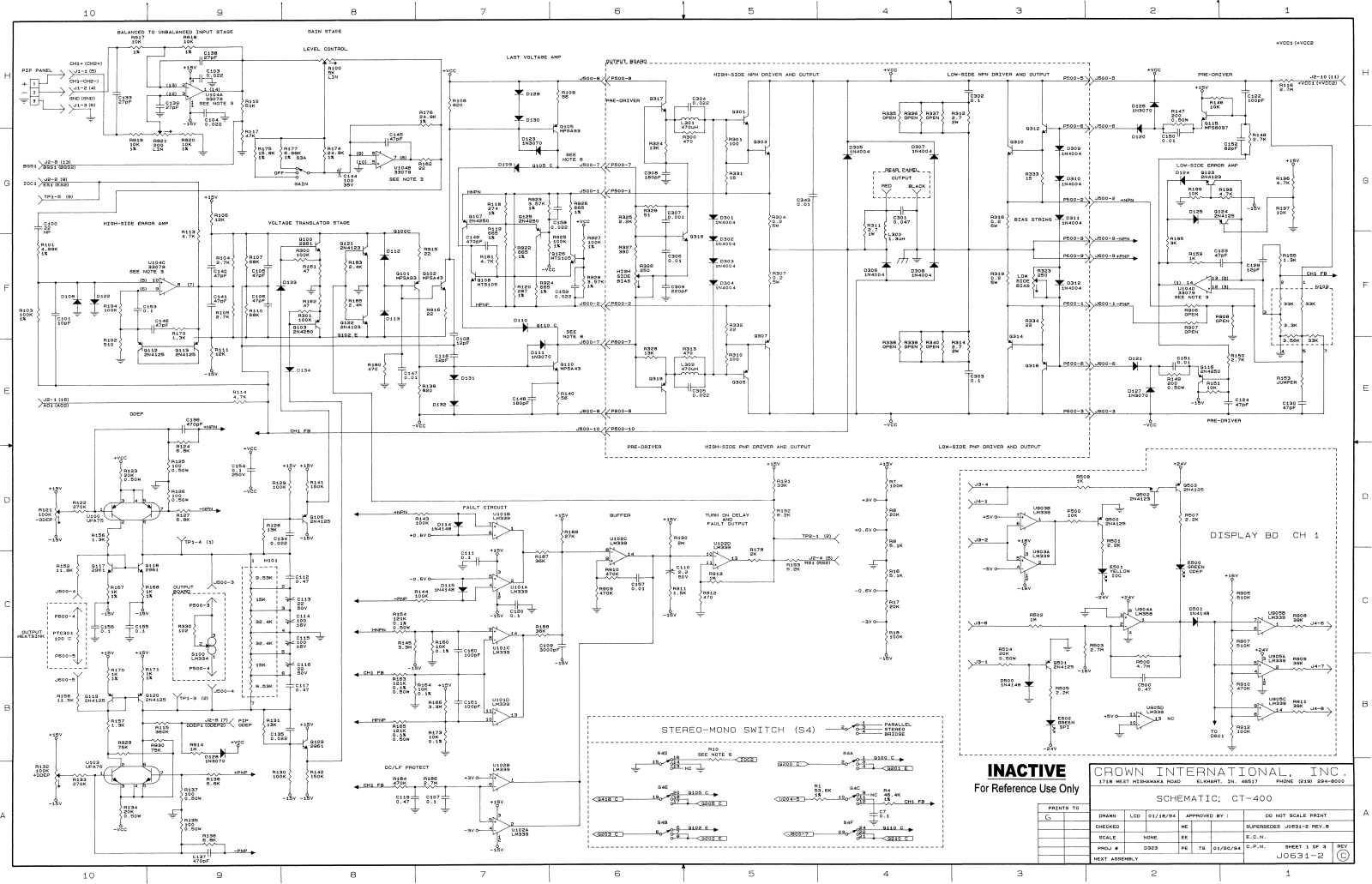 Crown CT-400 Schematic