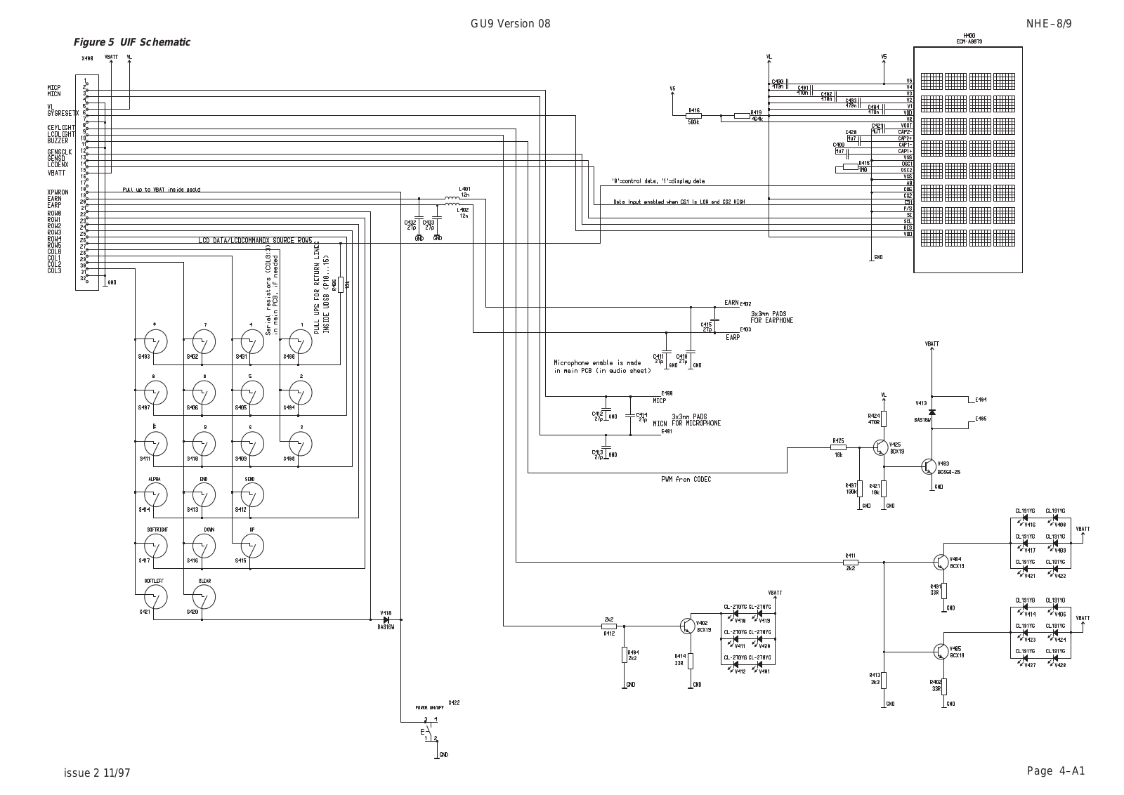 Nokia 3110 Component Layout Top GU9V8