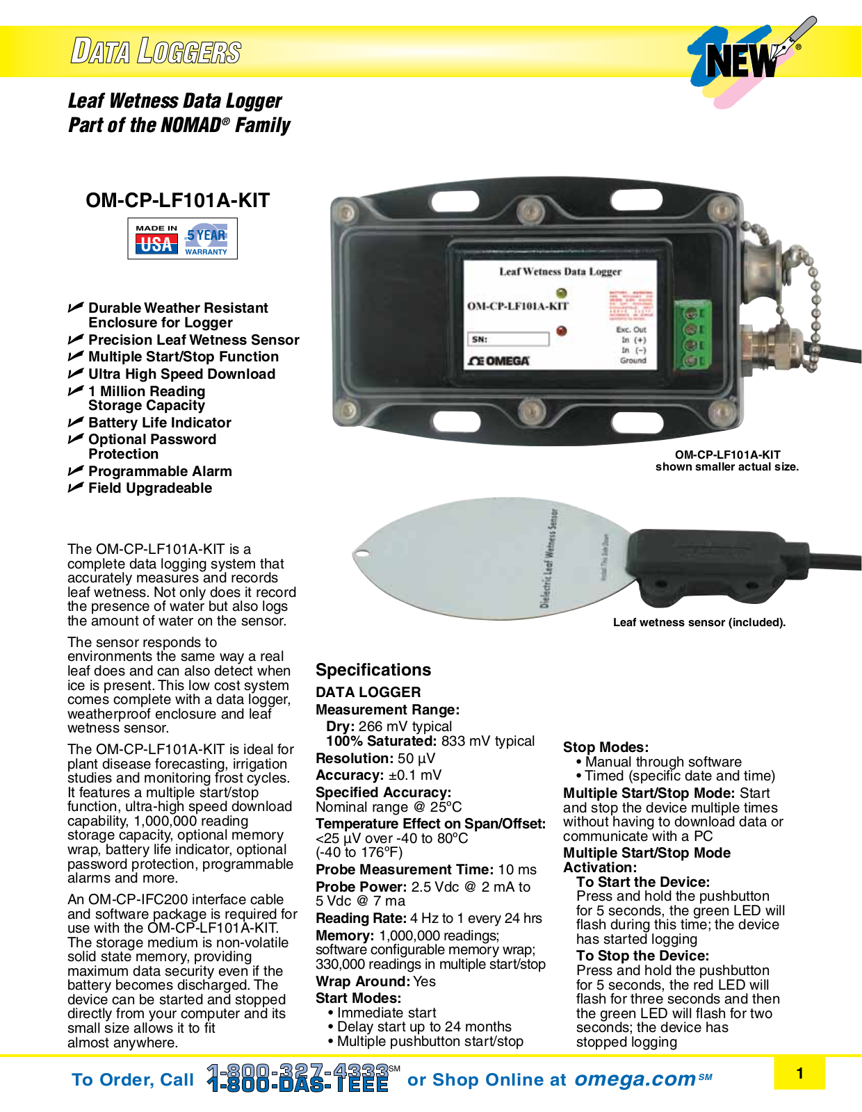 Omega Products OM-CP-LF101A-KIT User Manual