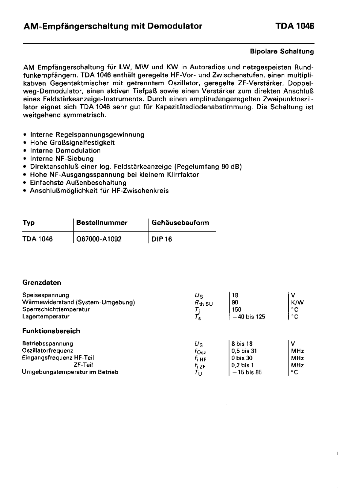 Datasheet TDA1046 Specification - ManualMachine.com