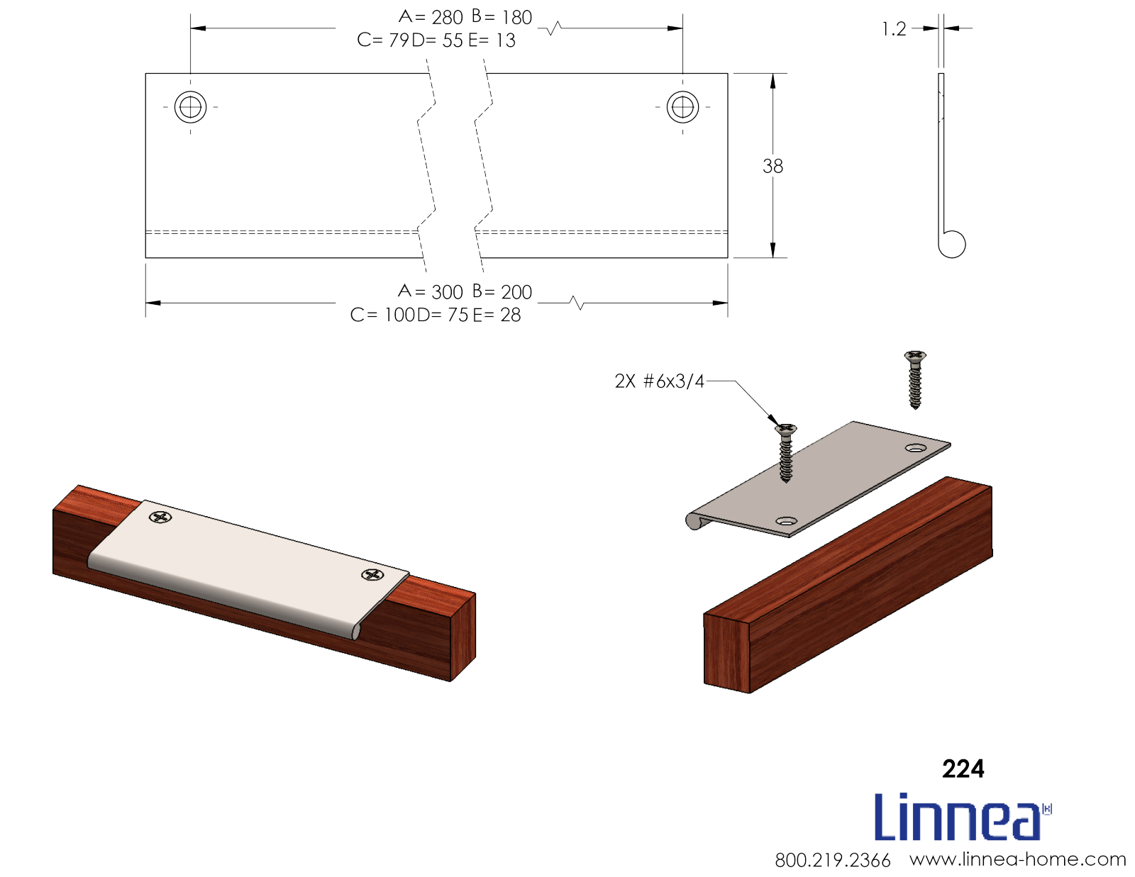 Linnea LNNE5455, LNNE1264 Dimensions - ManualMachine.com