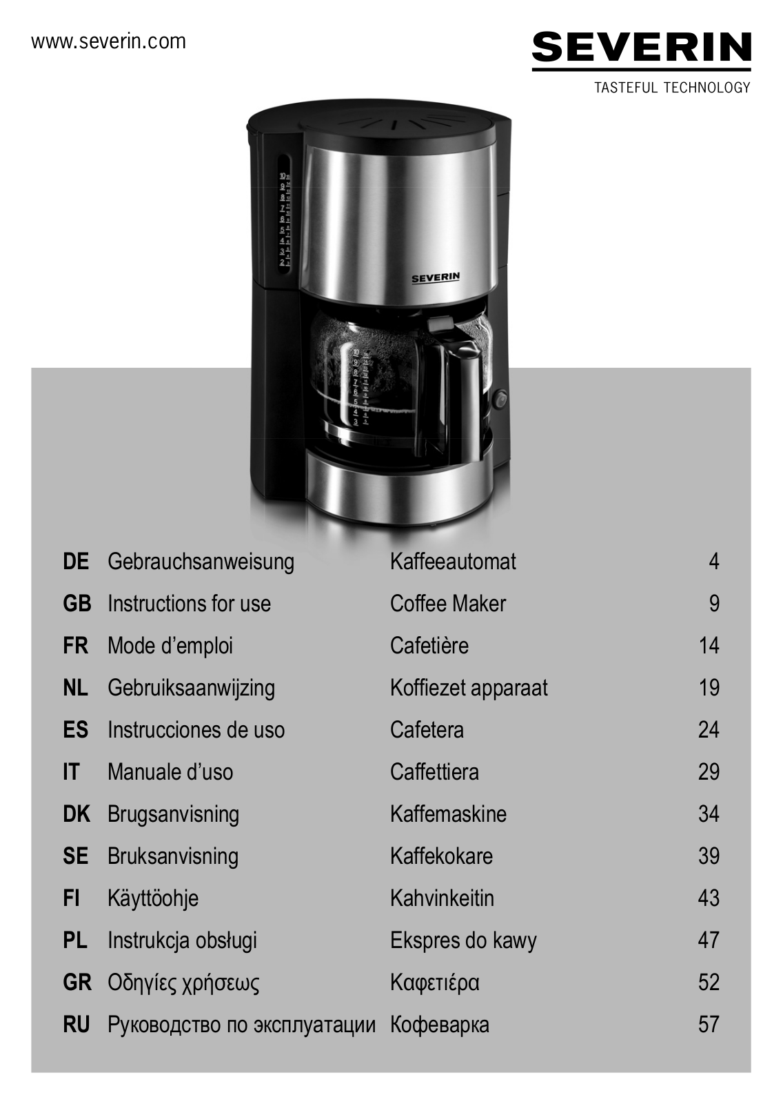 Severin KA 4312 User Manual