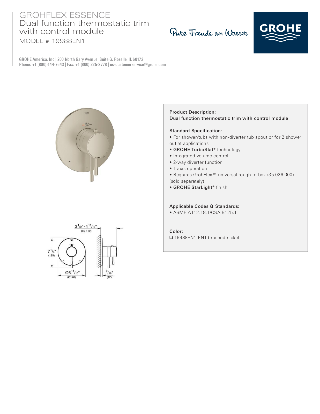 GROHE GRH5317 Specifications - ManualMachine.com