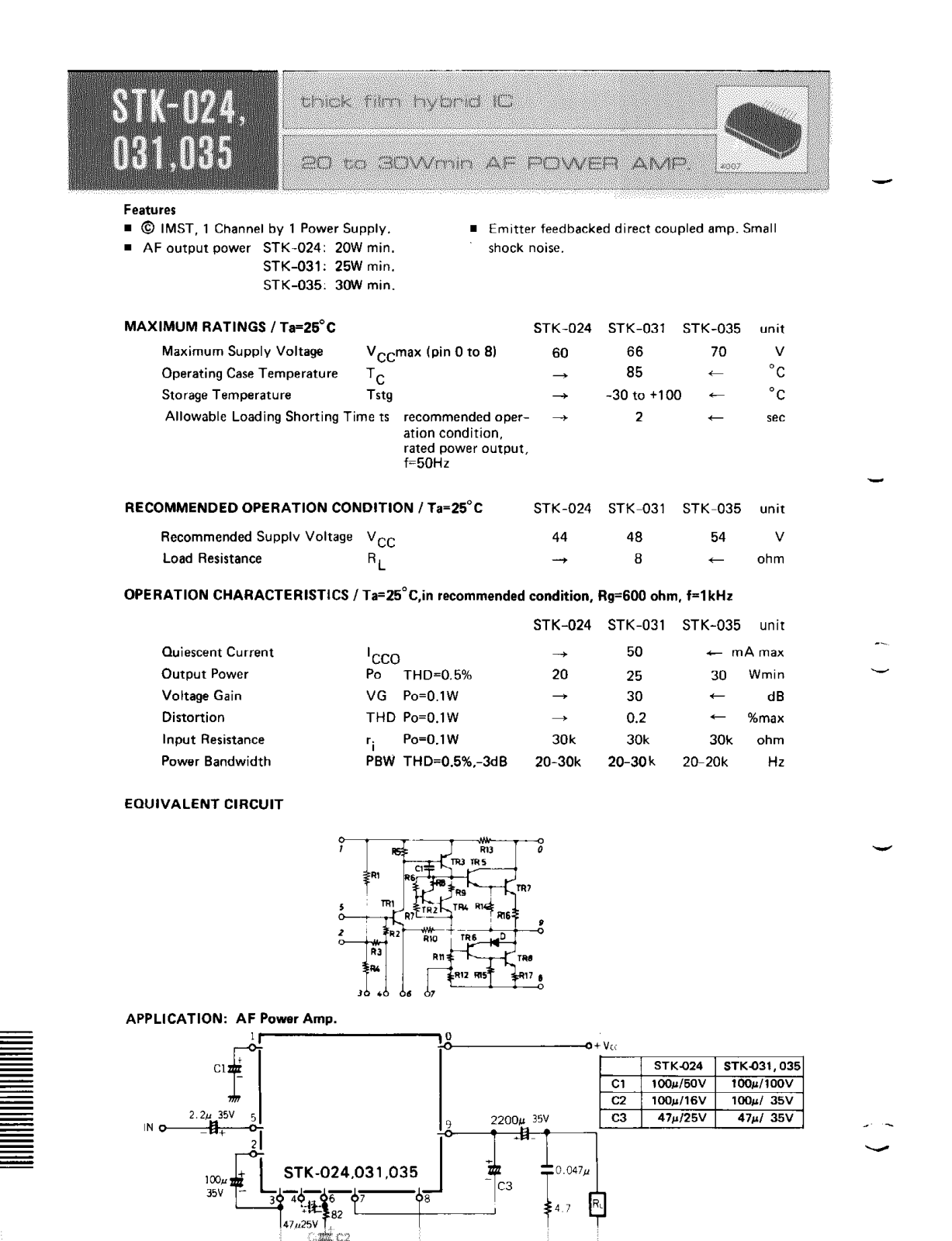 SANYO STK035 Service Manual