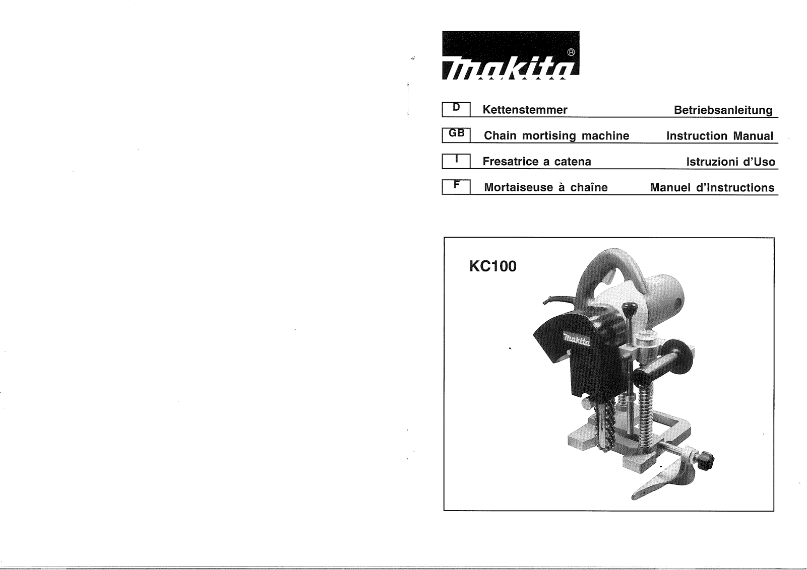 Makita KC100 operation manual