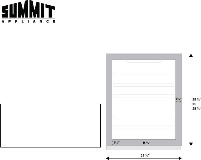 Summit AL57GPNR Installation Manual