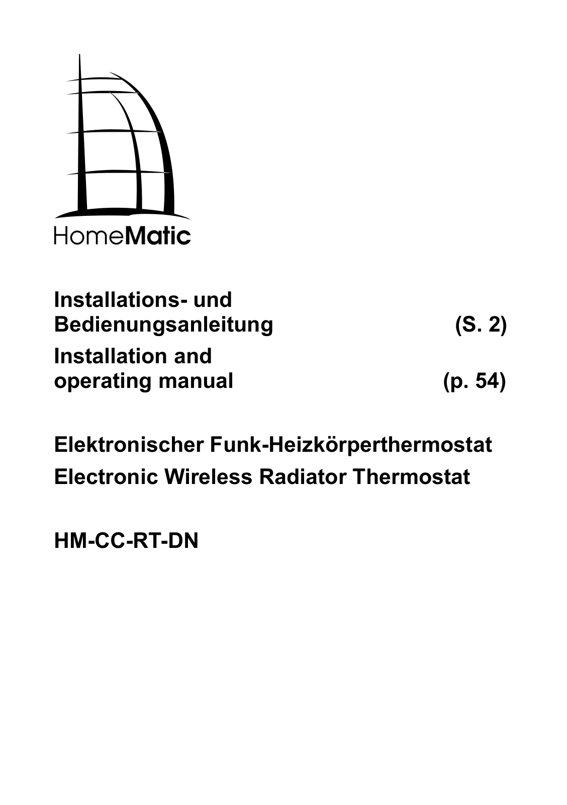 Homematic HM-CC-RT-DN Operating Manual